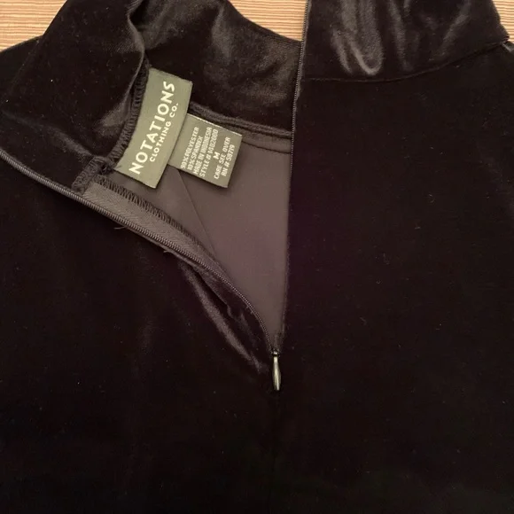 Notations Black Velvet Sleeveless Top Holiday Classic - Picture 6 of 9